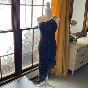 Vintage Hand Beaded Gown Unknown Designer No Label Small